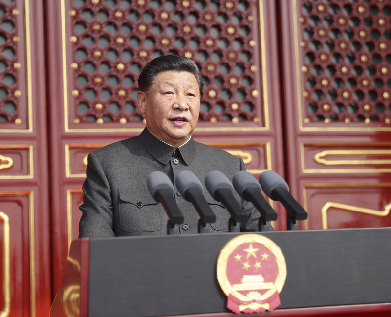 10月1日上午，慶祝中華人民共和國(guó)成立70周年大會(huì)在北京天安門廣場(chǎng)隆重舉行。中共中央總書(shū)記、國(guó)家主席、中央軍委主席習(xí)近平發(fā)表重要講話。